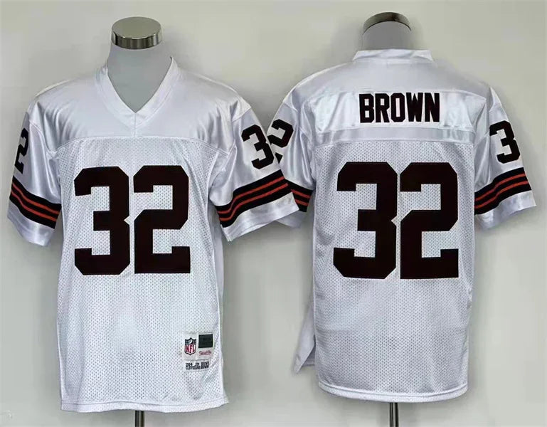 Jersey Cleveland Brown Mitchell & Ness Throwback White