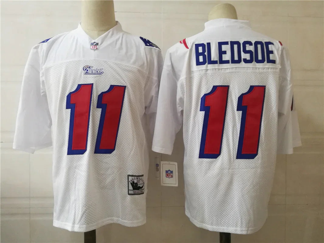 Jersey New England Patriots Mitchell & Ness Throwback White