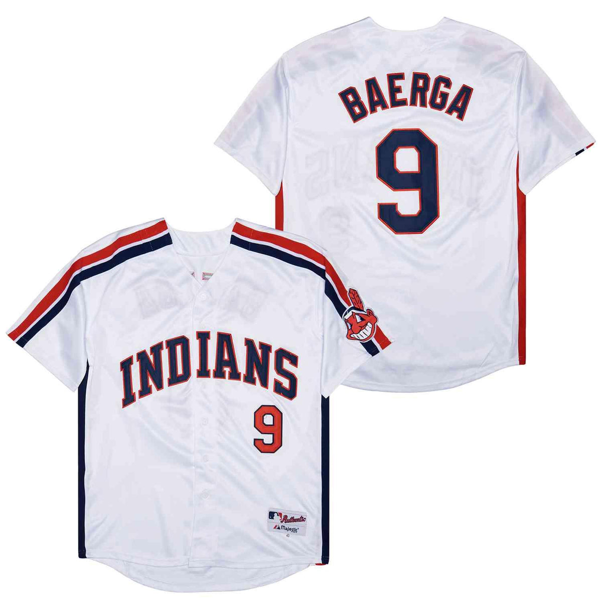 Jersey Cleveland Indians Carlos Baega Majestic Authentic White
