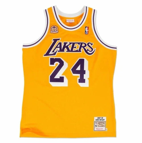 Jersey Authentic Los Angeles Lakers 60th Anniversary Mitchell & Ness Hardwood Classics 2007/08