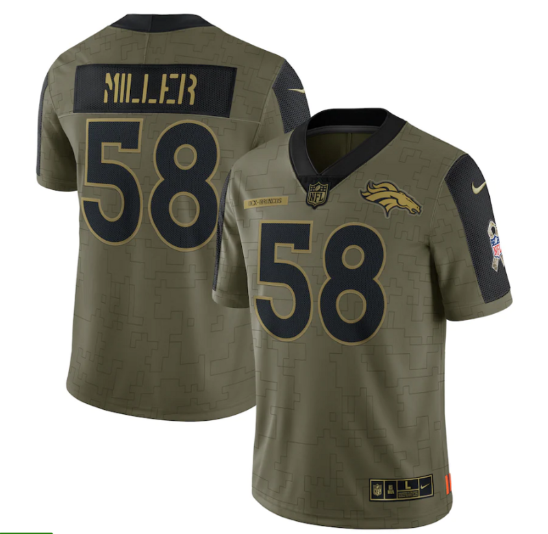 NFL Denver Broncos Vapor Limited Jersey Salute To Service 2021