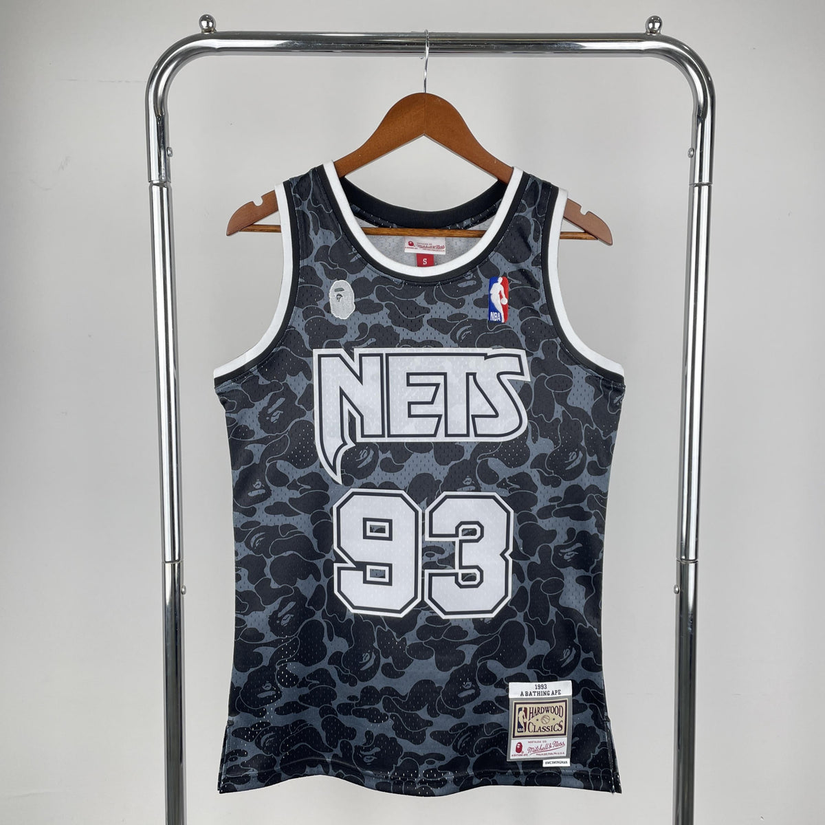 Jersey Swingman BAPE X Brooklyn Nets Mitchell & Ness Hardwood Classics 1993