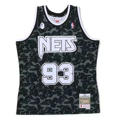 Jersey Swingman BAPE X Brooklyn Nets Mitchell & Ness Hardwood Classics 1993
