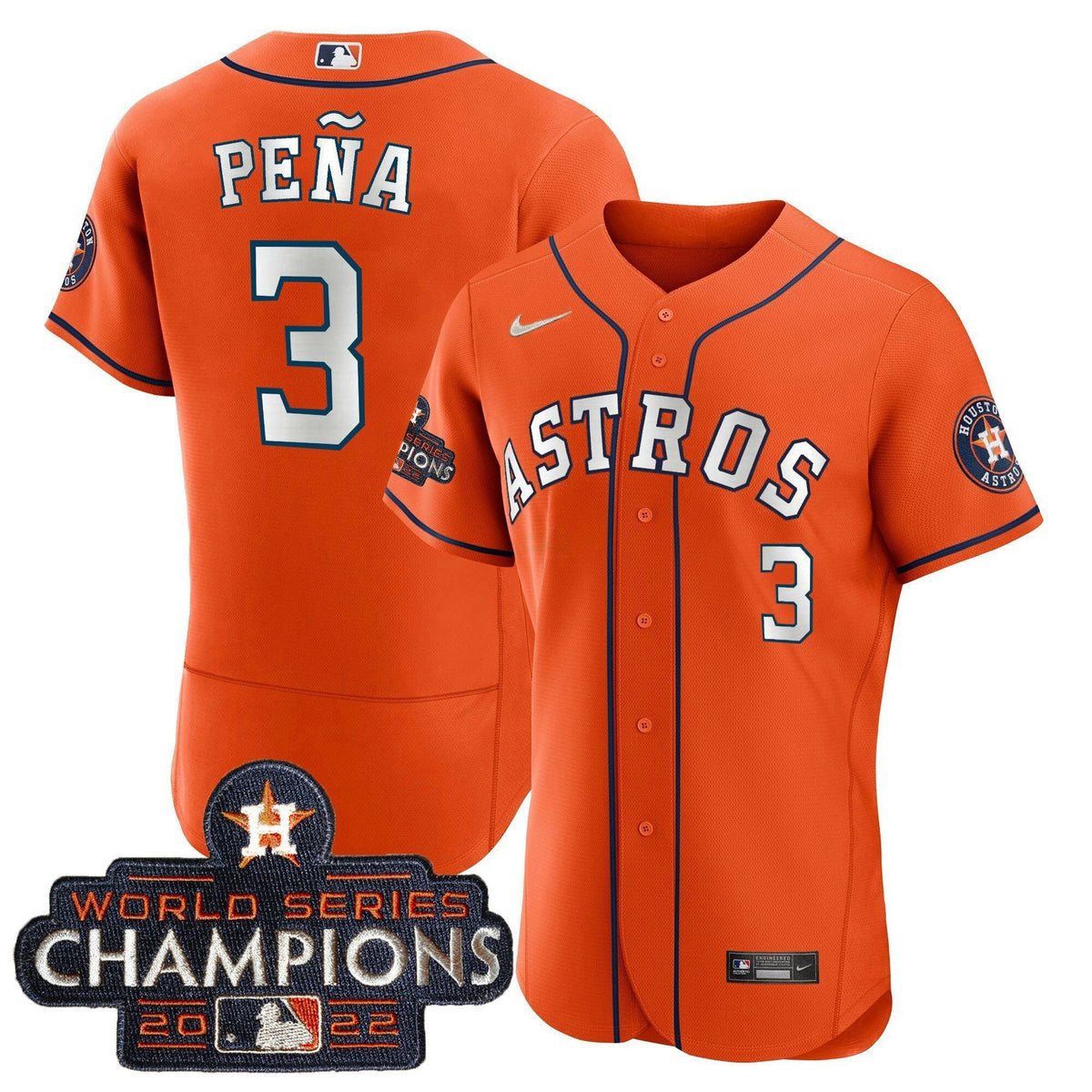 MLB 2023 Champions Orange White Jersey