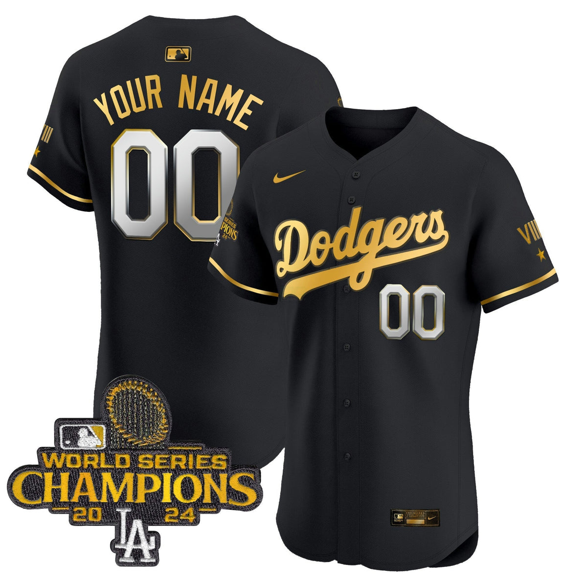 MLB 2024 World Series Champions Gold Trim Vapor Premier Elite Jersey V3