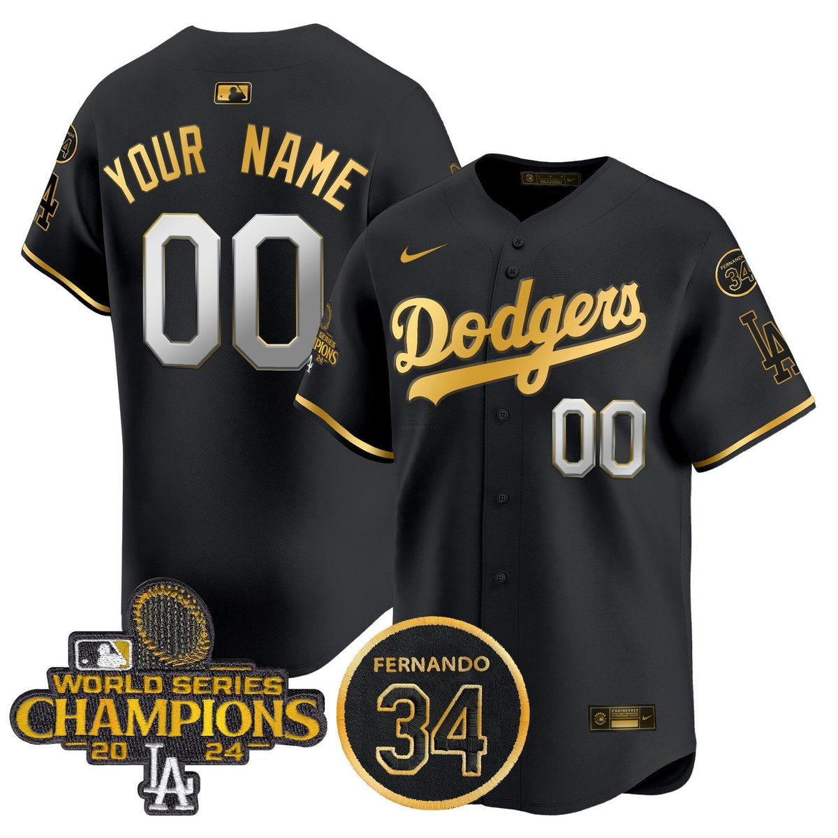 MLB 2024 World Series Champions Gold Trim Vapor Premier Limited Jersey V2