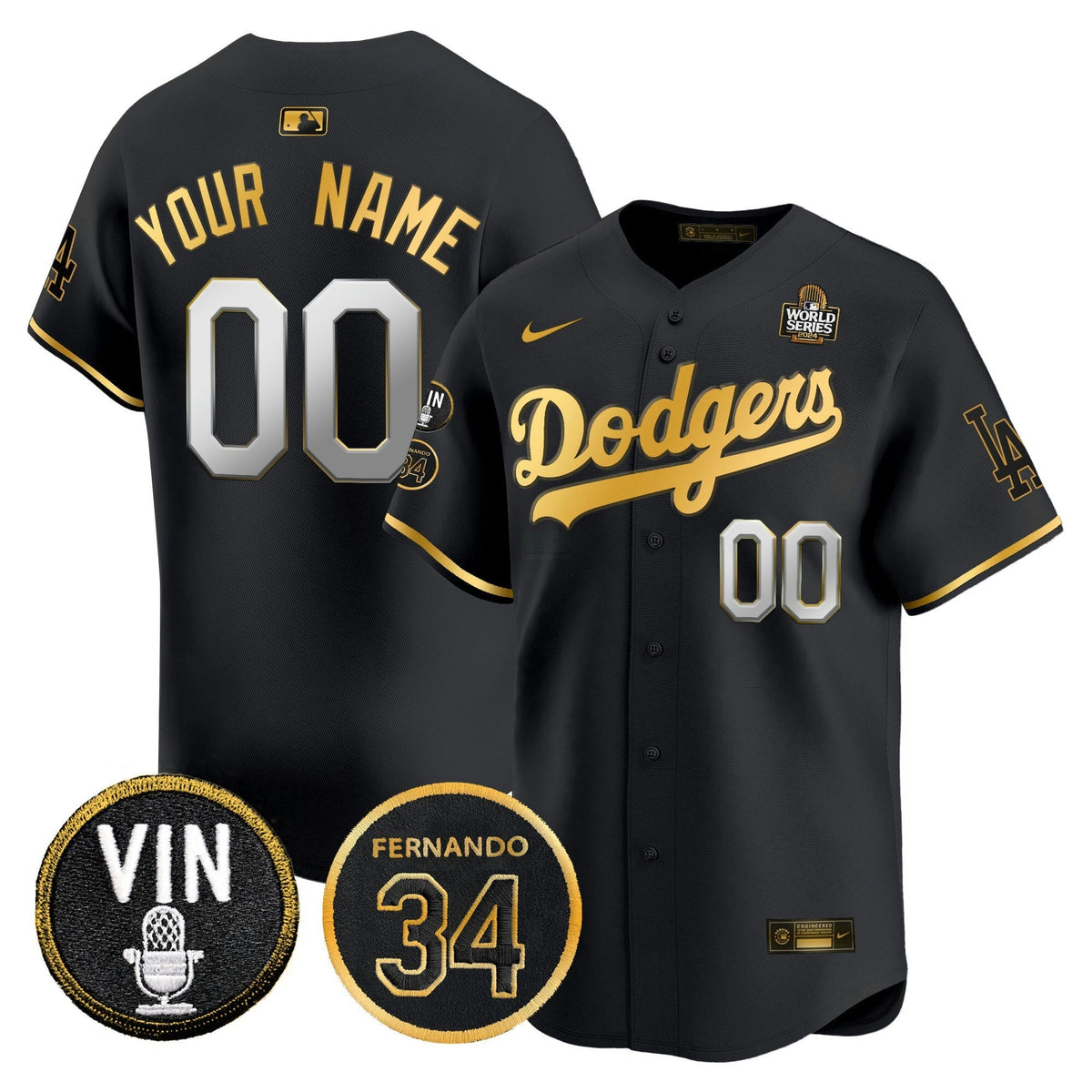 MLB 2024 World Series Gold Trim Vapor Premier Limited Jersey V3