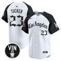 MLB #23 Kyle Tucker Los Angeles “LA Gothic Style” Vapor Premier Limited Jersey