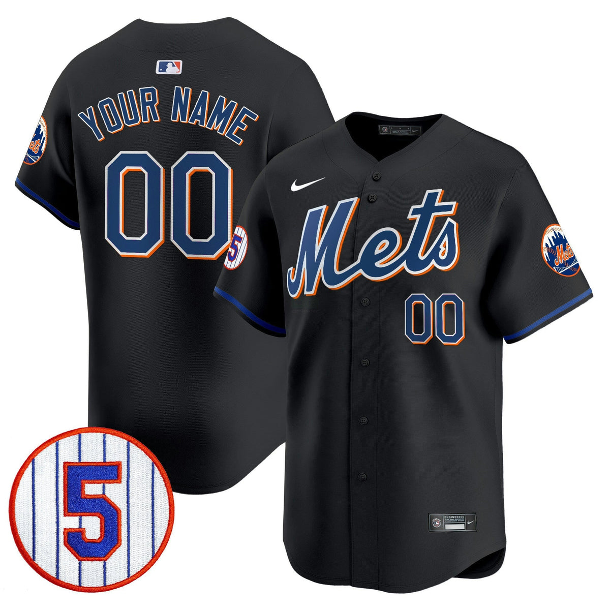 MLB #5 David Wright Number Retirement Patch Vapor Premier Limited Jersey