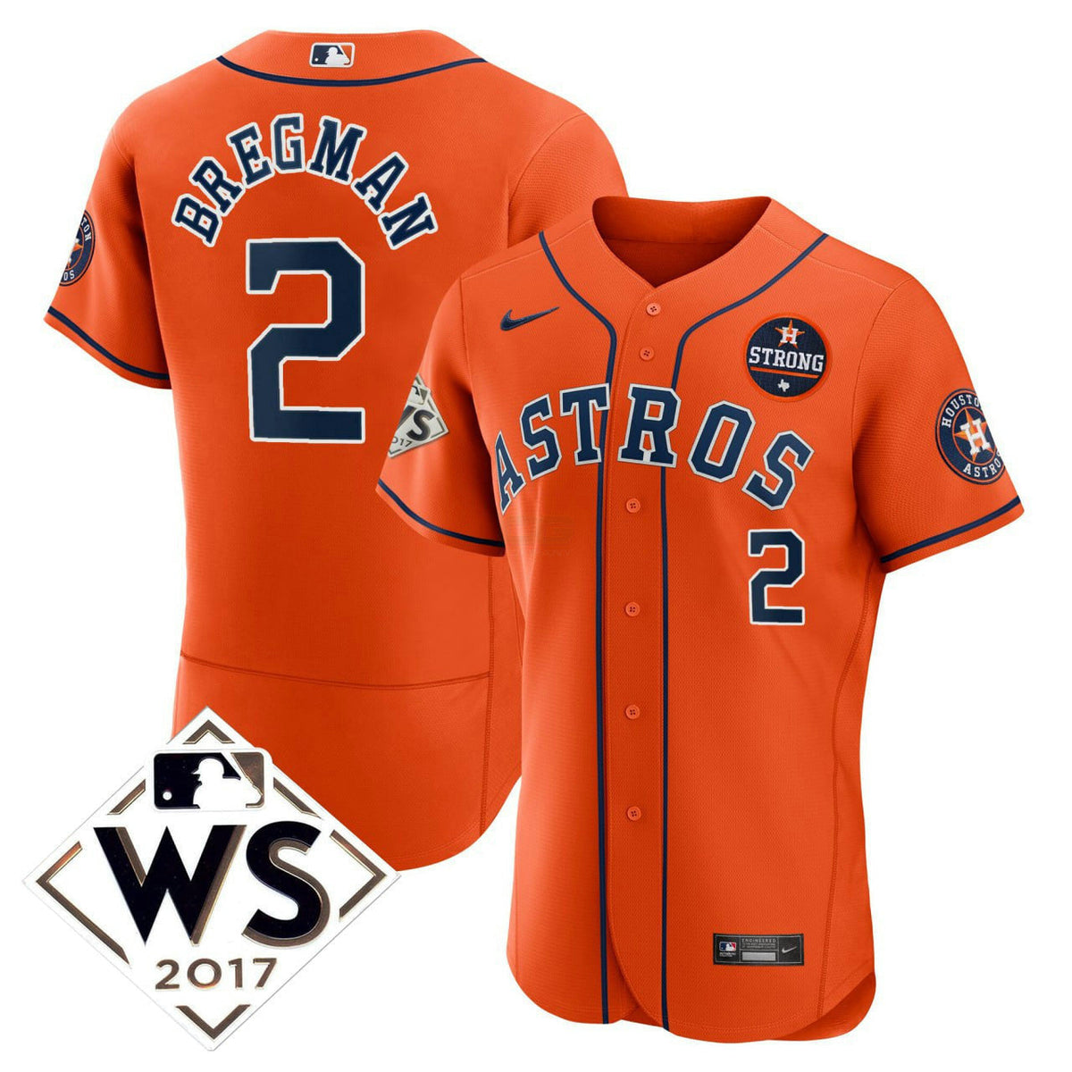 MLB Alex Bregman Houston 2017 World Series Jersey - Orange