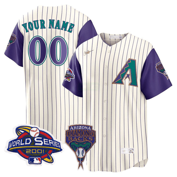 MLB Arizona 2001 World Series Patch Throwback Jersey - 2001 World Series Patch