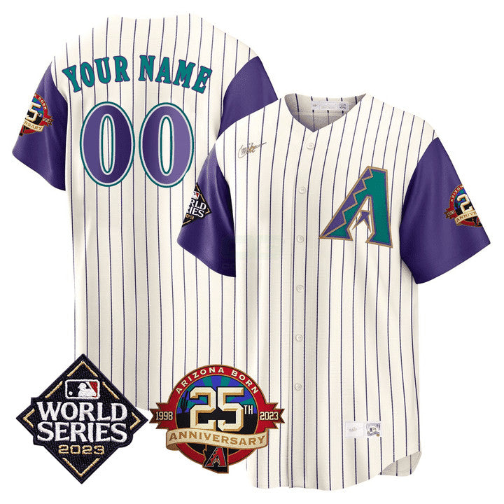 MLB Arizona 2023 World Series Patch Throwback Jersey - 2023 World Series Patch