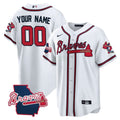 MLB Atlanta Georgia State Patch Jersey – White