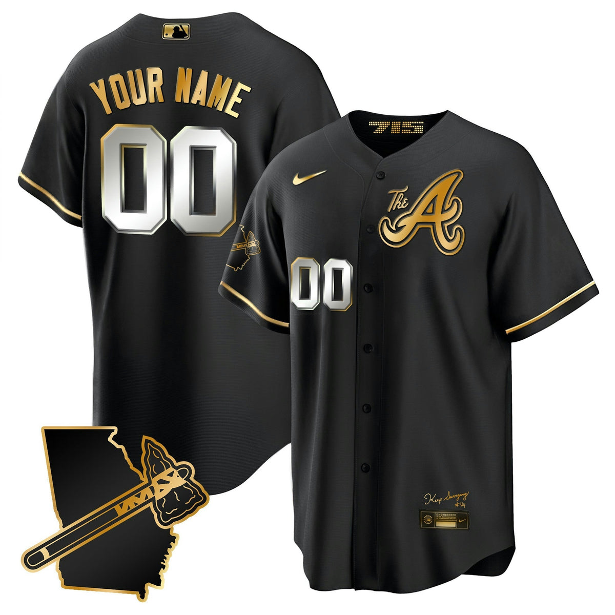 MLB Atlanta The A Gold Cool Base Jersey – Georgia Patch