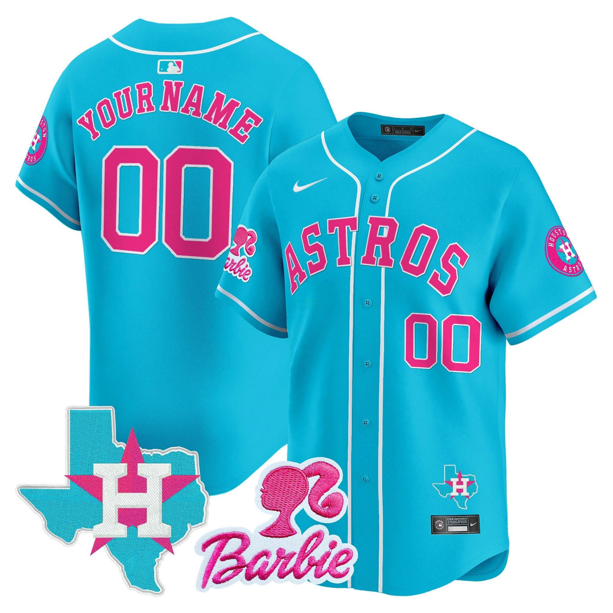 MLB Houston Astros Barbie Patch Vapor Premier Limited Jersey