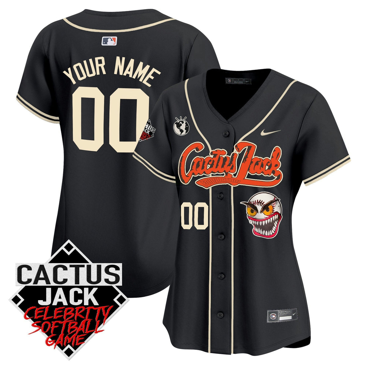 MLB Cactus Jack Celebrity Softball Game Patch Vapor Premier Limited Jersey – Stitched