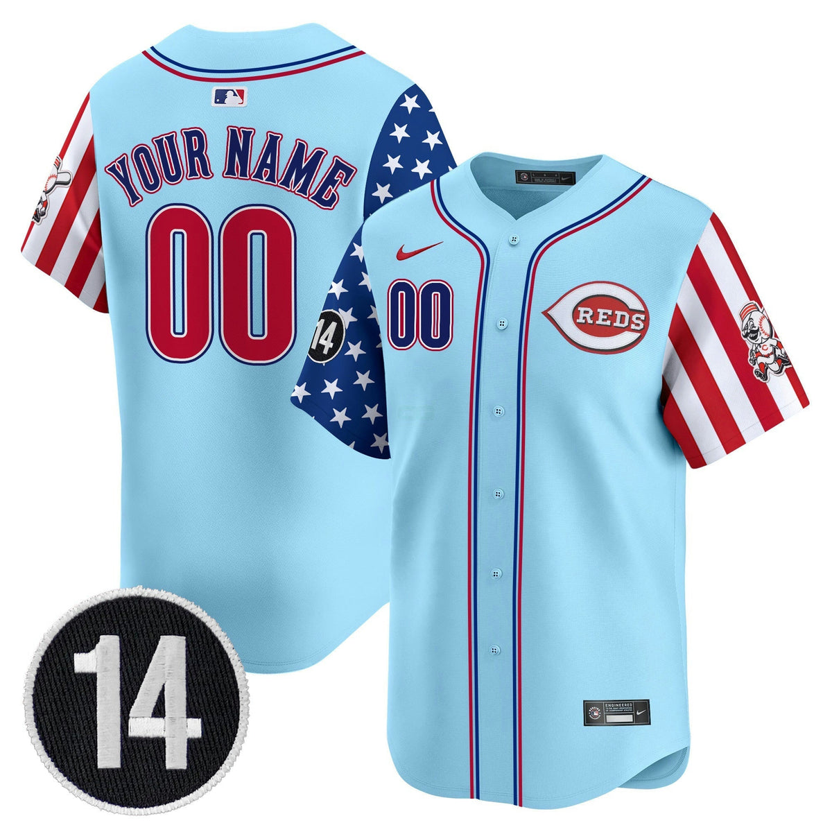 MLB Cincinnati 2025 Independence Day Vapor Premier Limited Jersey – Pete Rose Patch