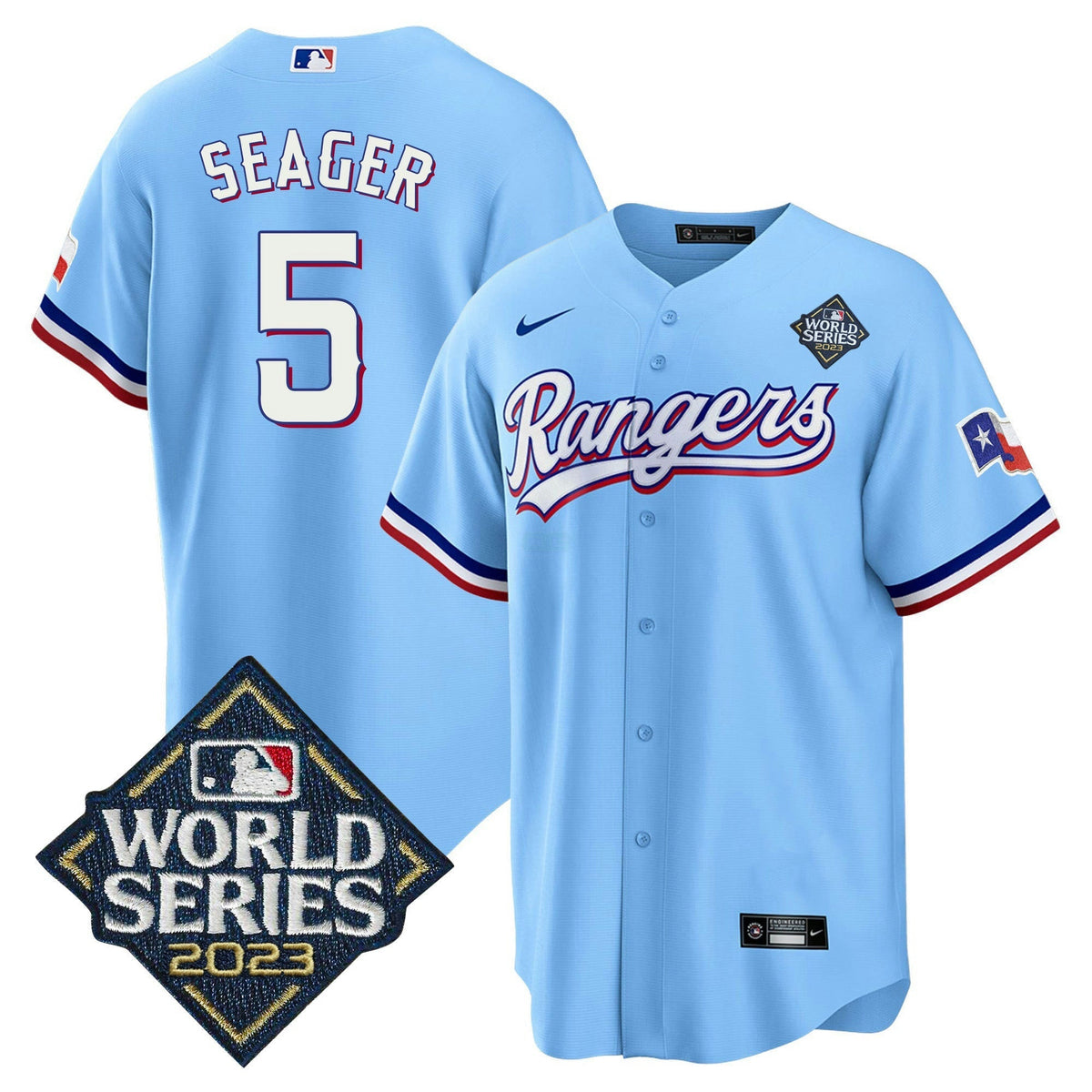 MLB Corey Seager Texas 2023 World Series Cool Base Jersey