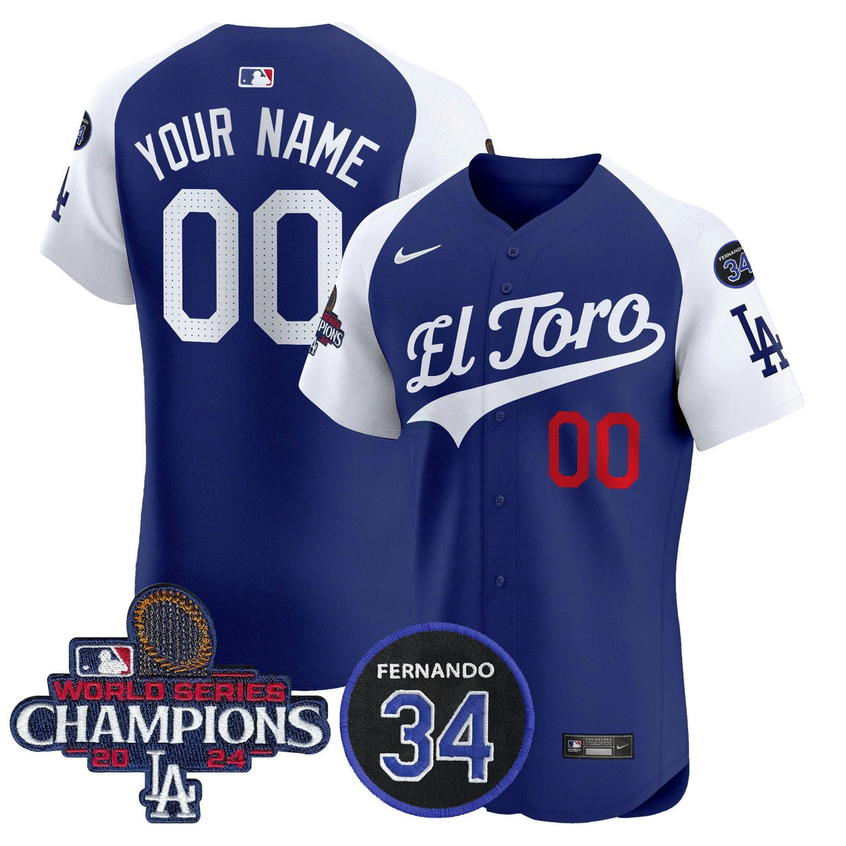 MLB El Toro 2024 World Series Champions Patch Vapor Premier Elite Jersey