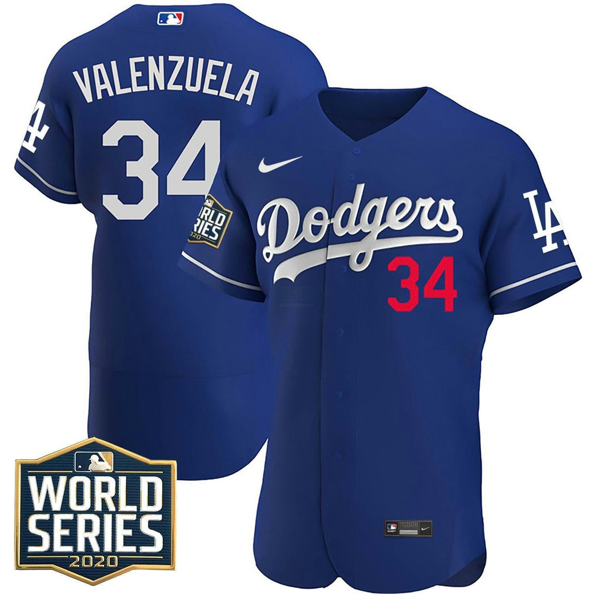 MLB Fernando Valenzuela World Series 2020 Patch Flex Base Jersey