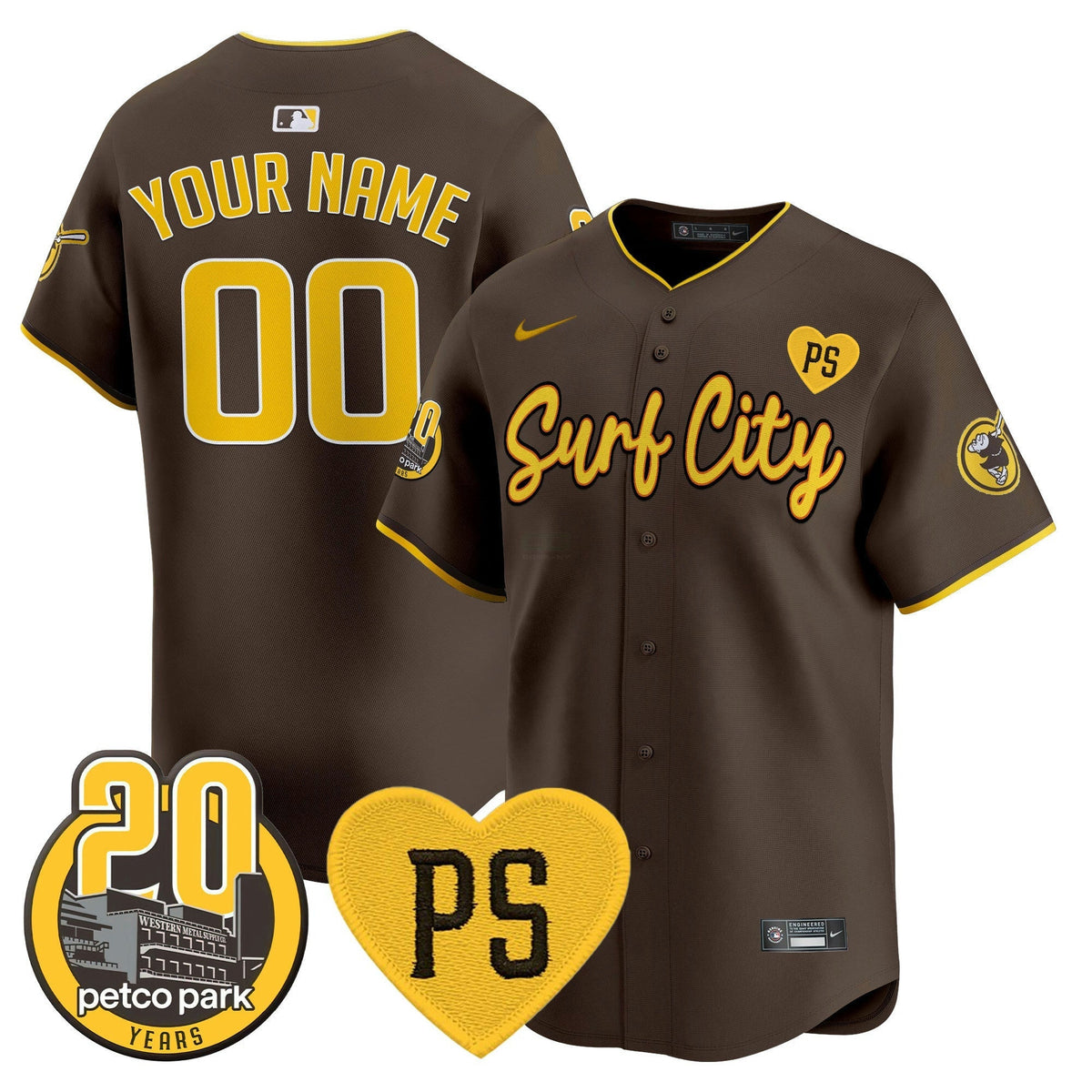 MLB “For Peter” & Petco Park 20th Patch Vapor Premier Limited Jersey V3