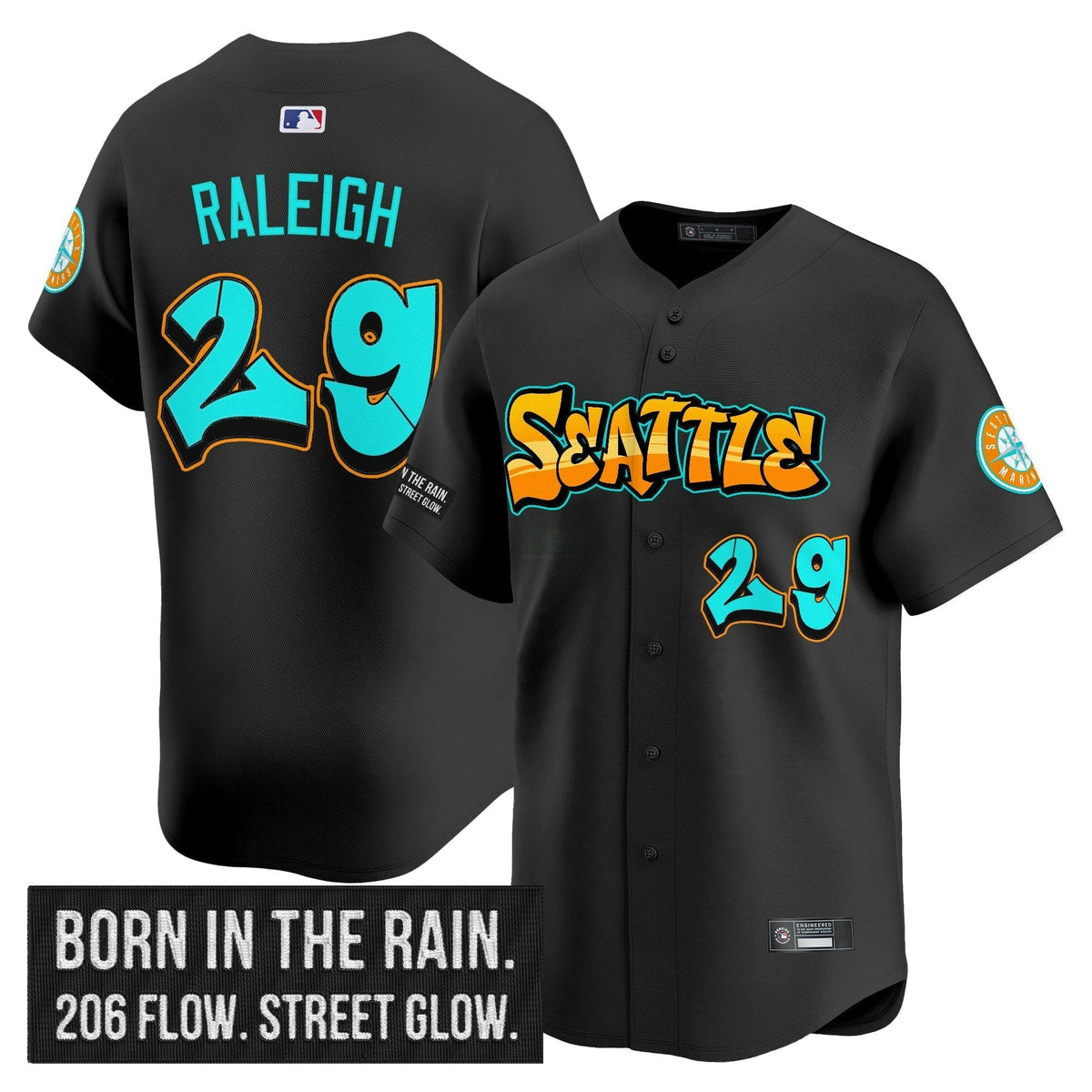 MLB Seattle Mariners Graffiti Emerald Drop Limited Jersey