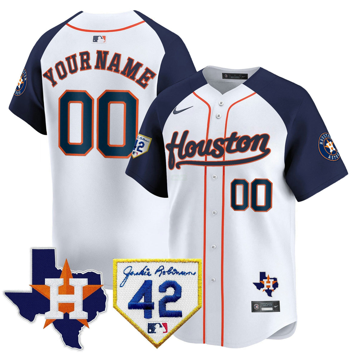 MLB Houston 2024 Jackie Robinson Patch Vapor Premier Limited Jersey