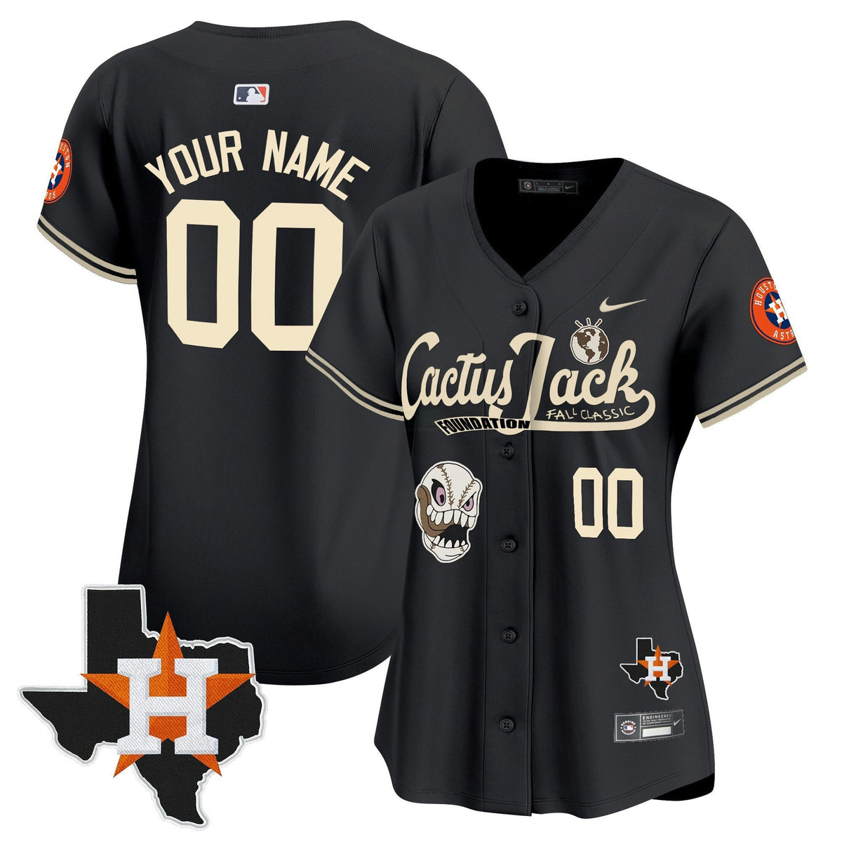 MLB Houston Cactus Jack Patch Vapor Premier Limited Jersey V8 – Stitched