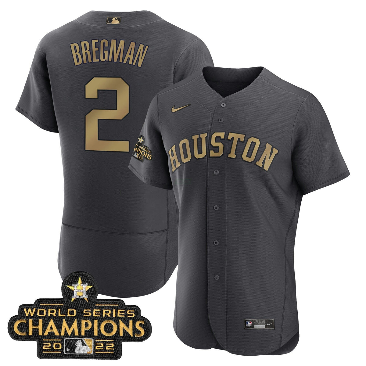 MLB Houston Charcoal 2023 Champions Jersey