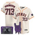 MLB Houston DJ Screw Patch Creme Vapor Premier Limited Customized Jersey