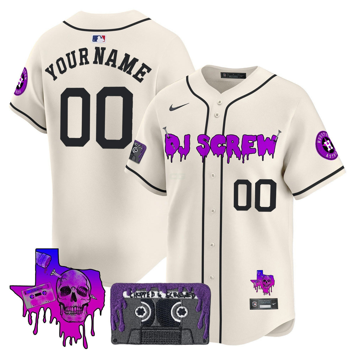 MLB Houston DJ Screw Patch Vapor Premier Limited Jersey V2