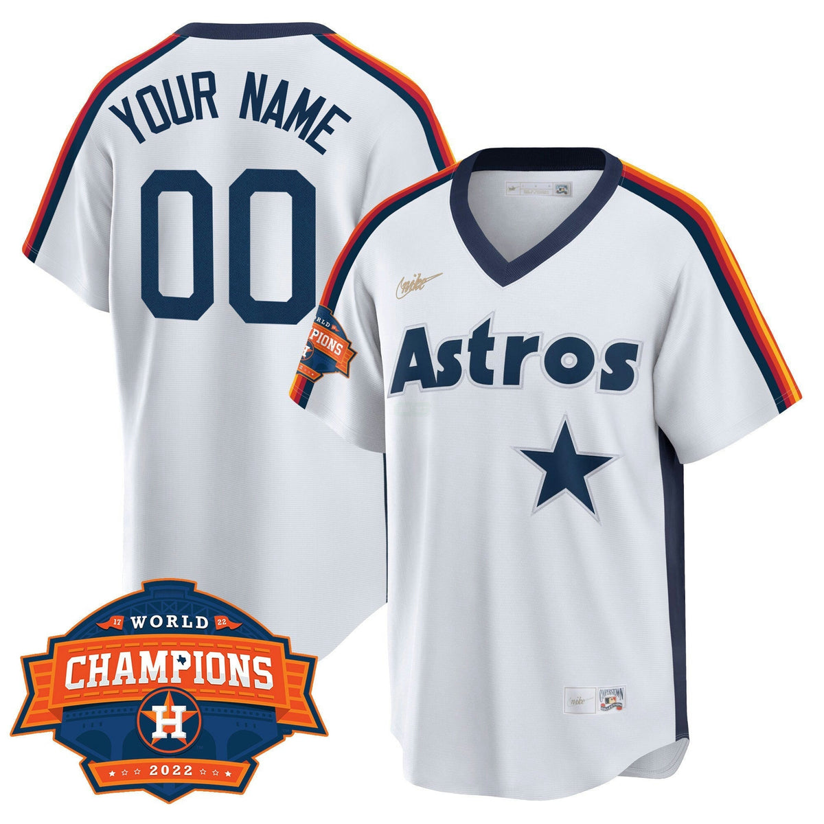 MLB Houston Home Cooperstown 2022 Champions Limited Custom Name and Number Player Jersey - Home Cooperstown