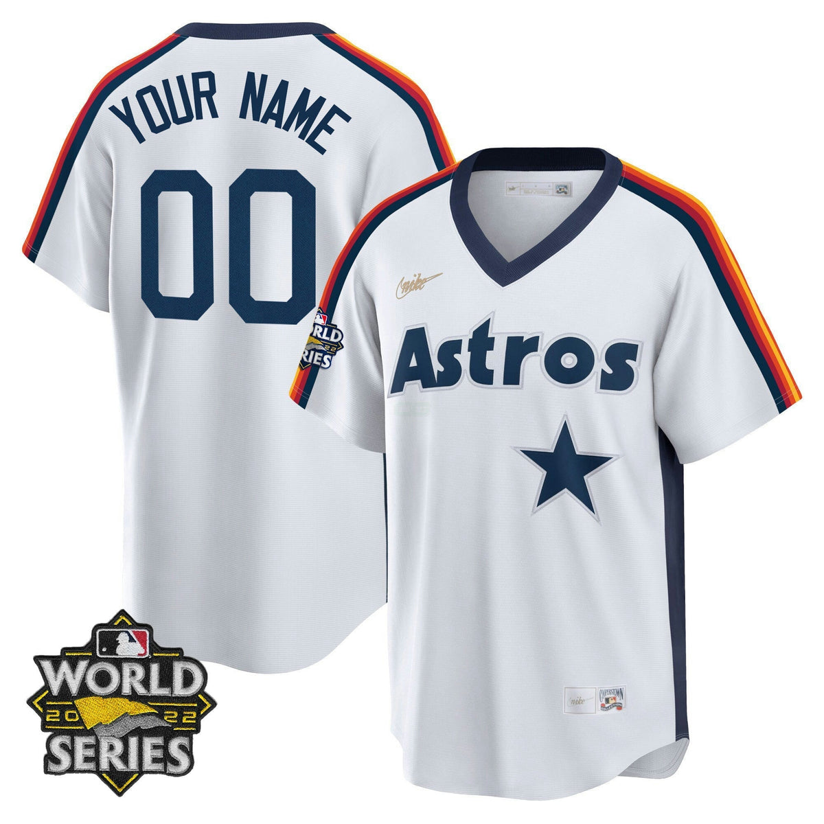MLB Houston Home Cooperstown 2022 World Series Custom Name and Number Player Jersey - Home Cooperstown