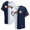 MLB Houston Split White Navy Blue Jersey - White Navy Blue