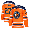MLB José Altuve Orange Hockey Jersey