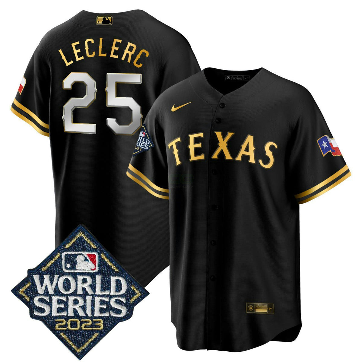 MLB José Leclerc Texas 2023 World Series Patch Cool Base Jersey - José Leclerc