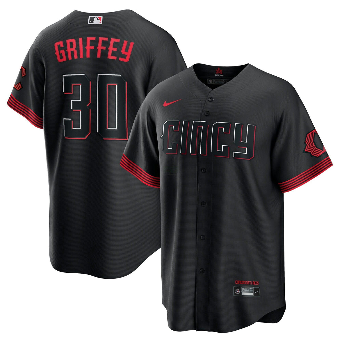 MLB Ken Griffey Jr. Cincinnati 2023 City Connect Black Jersey - Black