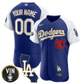 MLB Los Angeles California Patch Gold Trim Flex Base Jersey