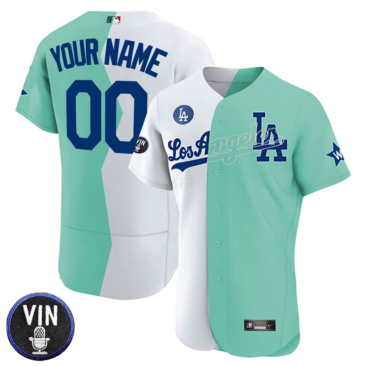 MLB Los Angeles Vin Scully Patch Custom Name & Number Flex Base Jersey Collection