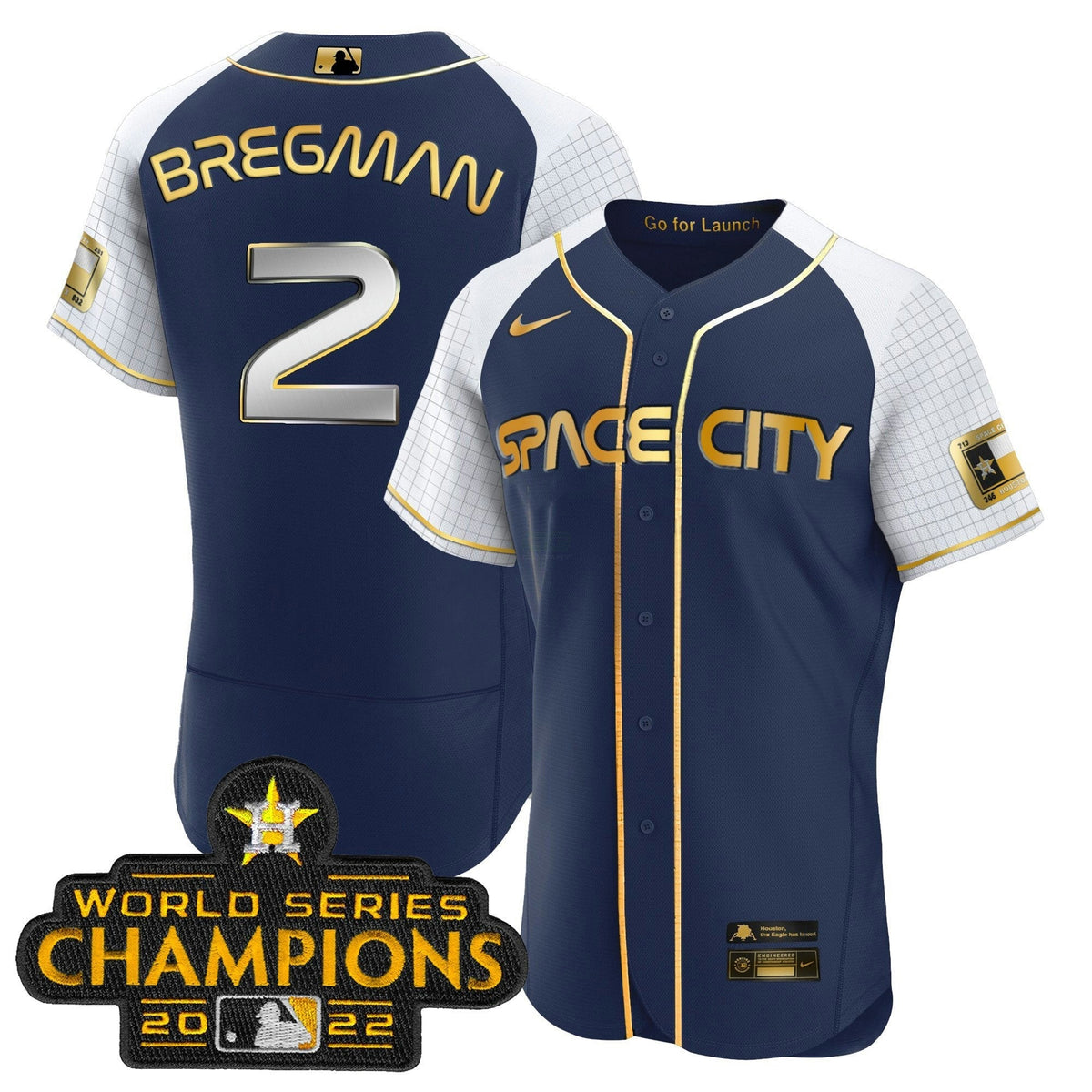 MLB Men’s 2023 Space City Champions Alternate Navy Blue Flex Jersey