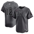 MLB New York Mets Men’s 2024 City Connect Vapor Premier Limited Jersey – Graphite