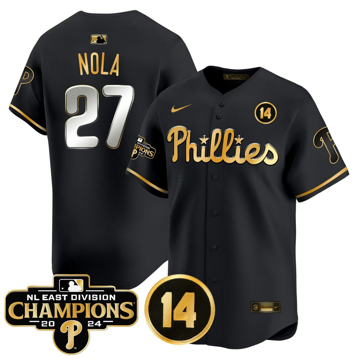 MLB Men’s 2024 NL East Division Champions & Pete Rose Patch Vapor Premier Limited Jersey