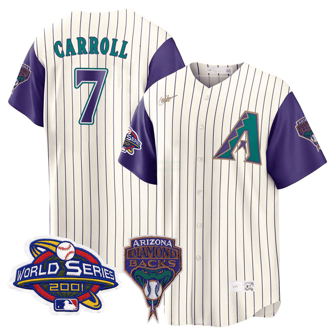 MLB Men’s Arizona 2001 World Series Patch Throwback Jersey - 2001 World Series Patch