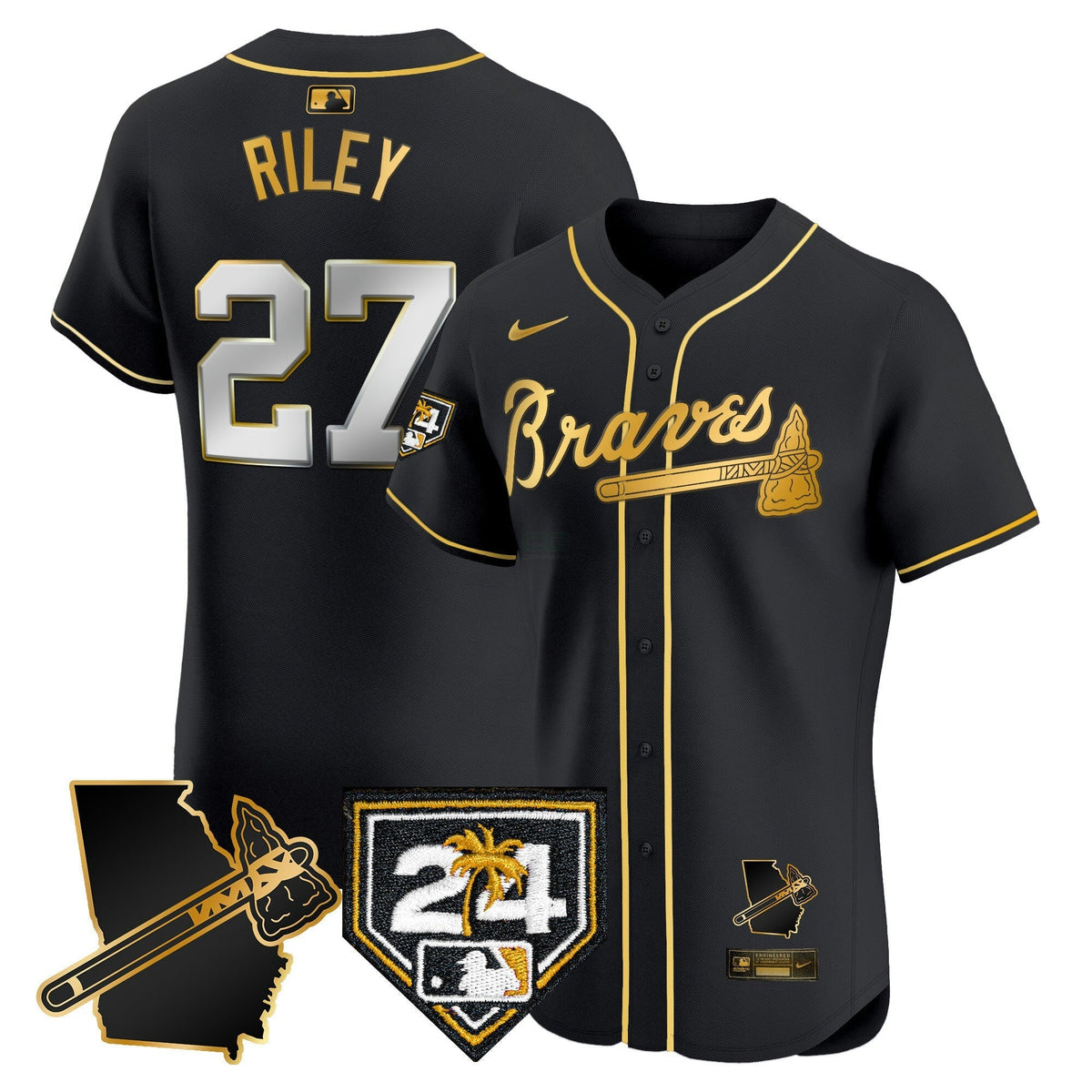 MLB Men’s Atlanta 2024 Spring Training & Georgia Patch Vapor Premier Elite Jersey