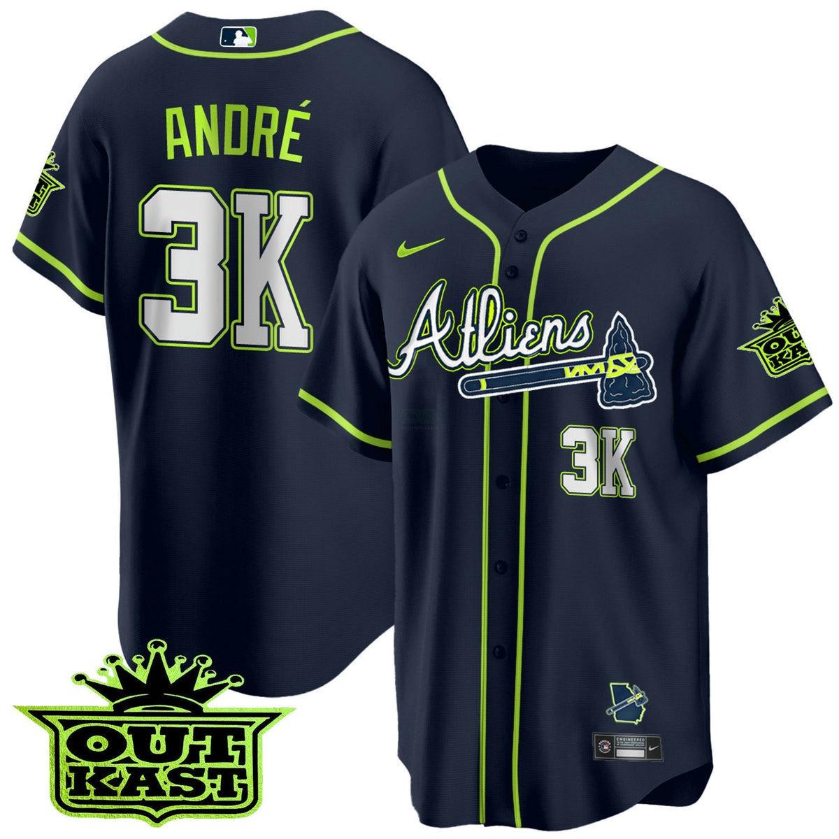 MLB Men’s Atlanta Atliens Cool Base Jersey V2