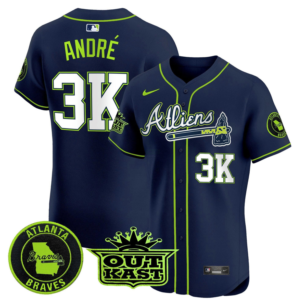 MLB Men’s Atlanta Atliens Vapor Premier Elite Jersey