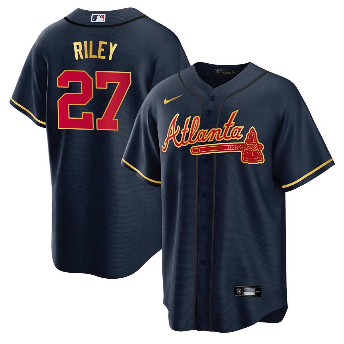 MLB Men’s Atlanta Gold Trim Jersey