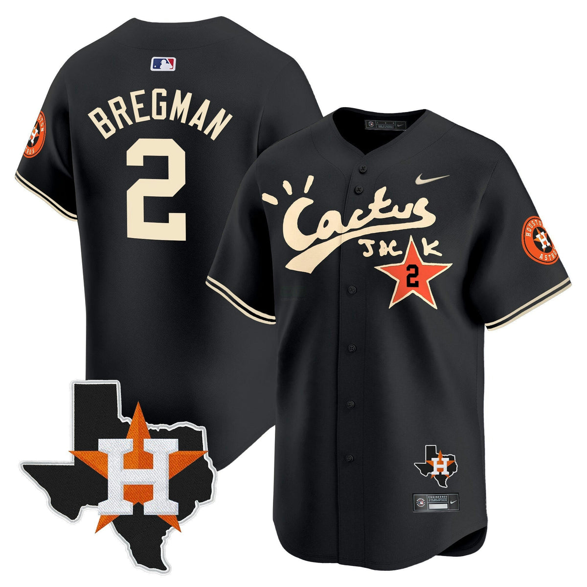 MLB Houston Astros Men’s Cactus Jack Patch Vapor Premier Limited Jersey