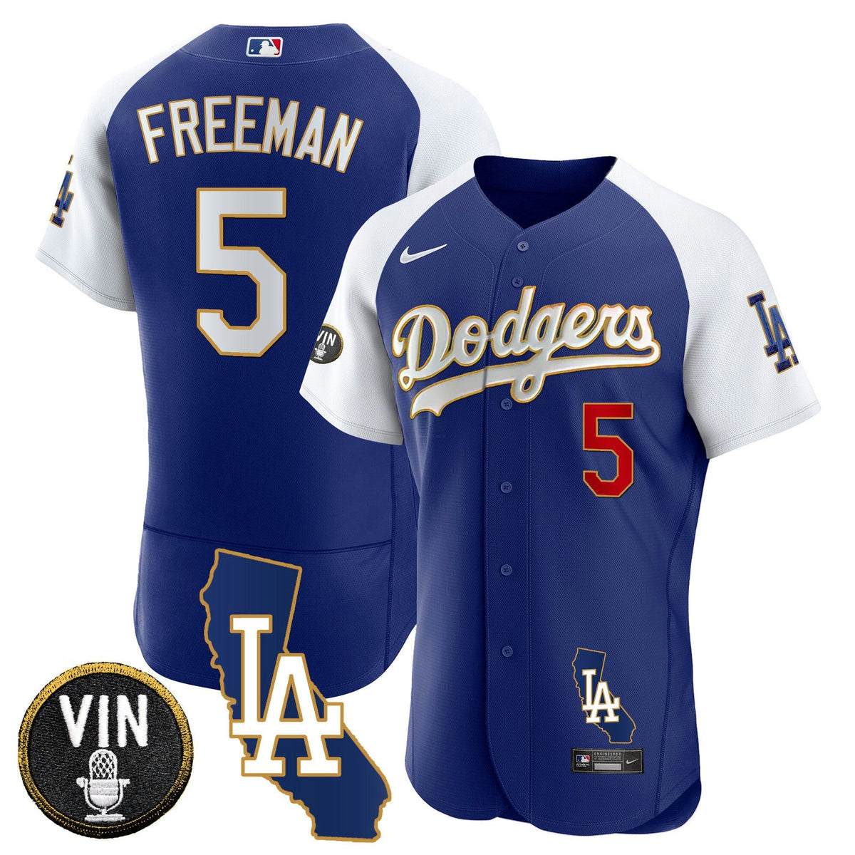 MLB Men’s California Patch Gold Trim Flex Base Jersey