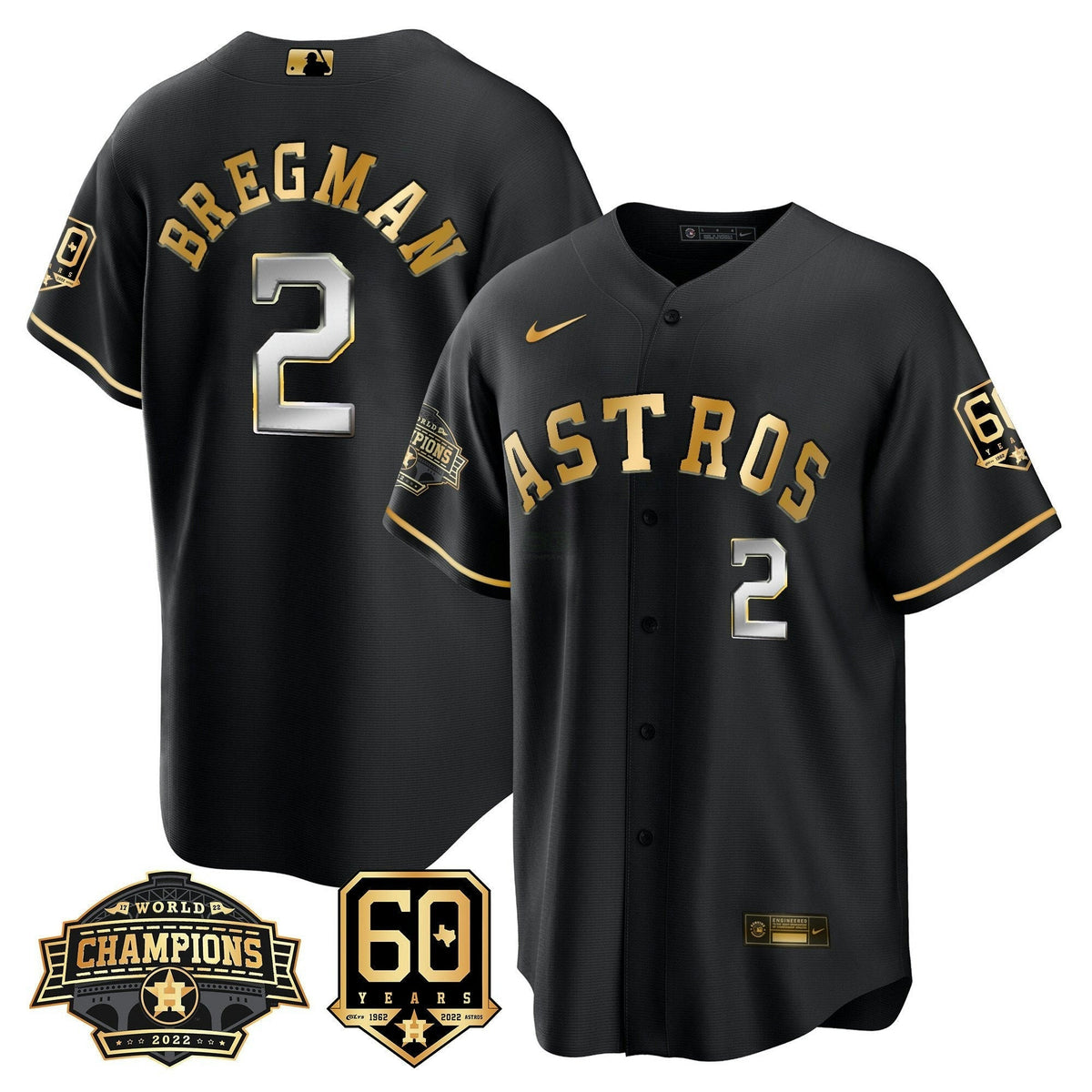 MLB Men’s Houston 2022 World Series Champions & 60th Anniversary Patch Jersey